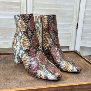 Chinese Laundry Davinna Block Heel Faux Reptile Ankle Bootie 8.5